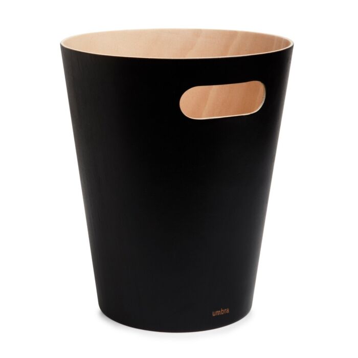 Umbra - Woodrow Trash Can - Black/Natural